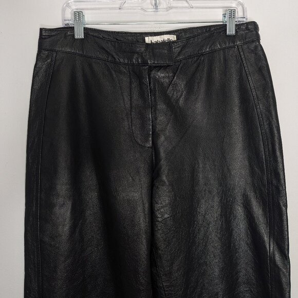 Bagatelle Vintage 90s Black Leather Pants Relaxed Fit High Waist Size 12 - Picture 6 of 9